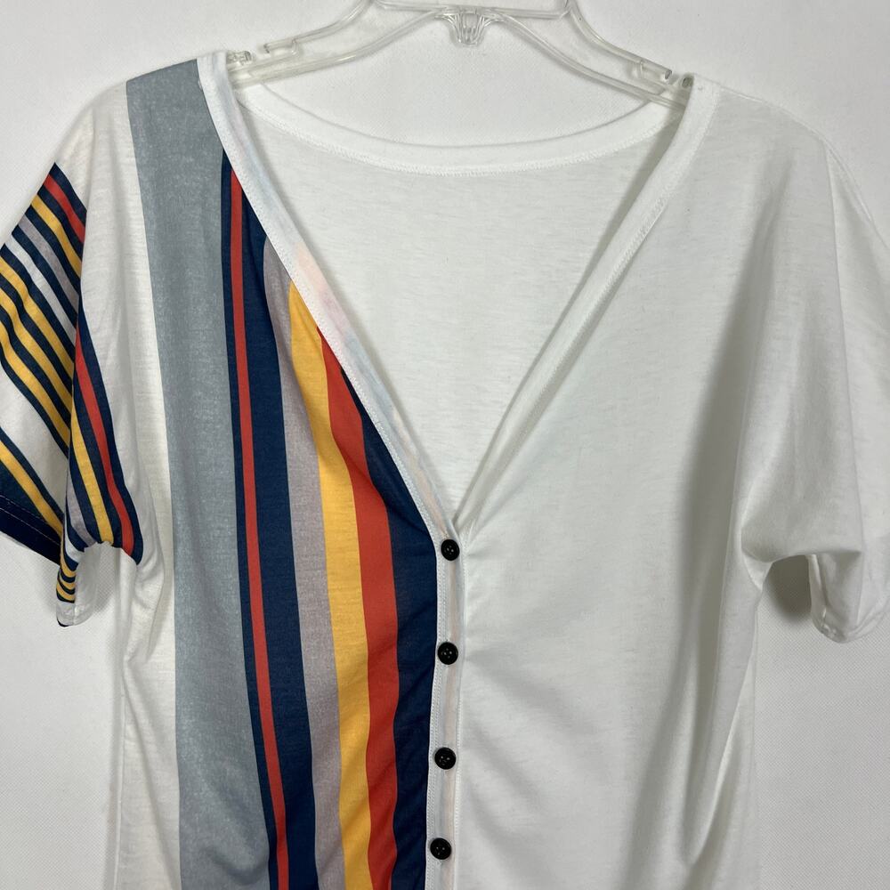 Women's Button Down Multicolor Top Size Medium - image 3